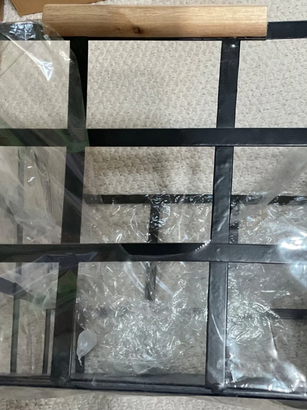 black metal grid basket